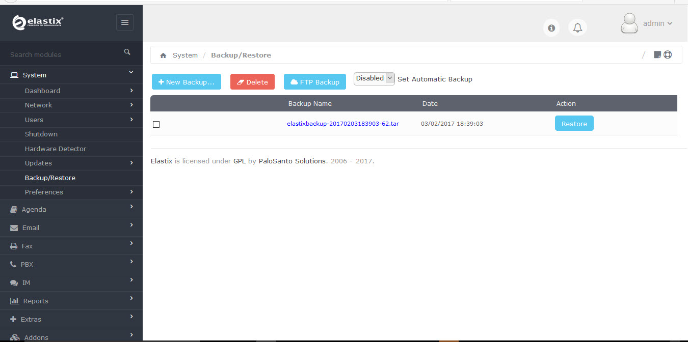 مراحل Backup گرفتن از Elastix آموزش Backup و Restore در Elastix