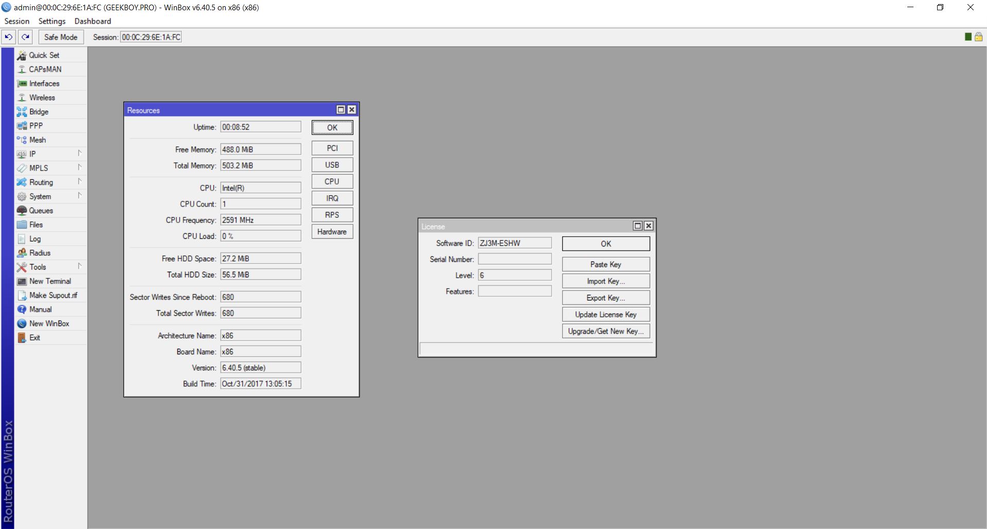 MikroTik RouterOS 6.40.5