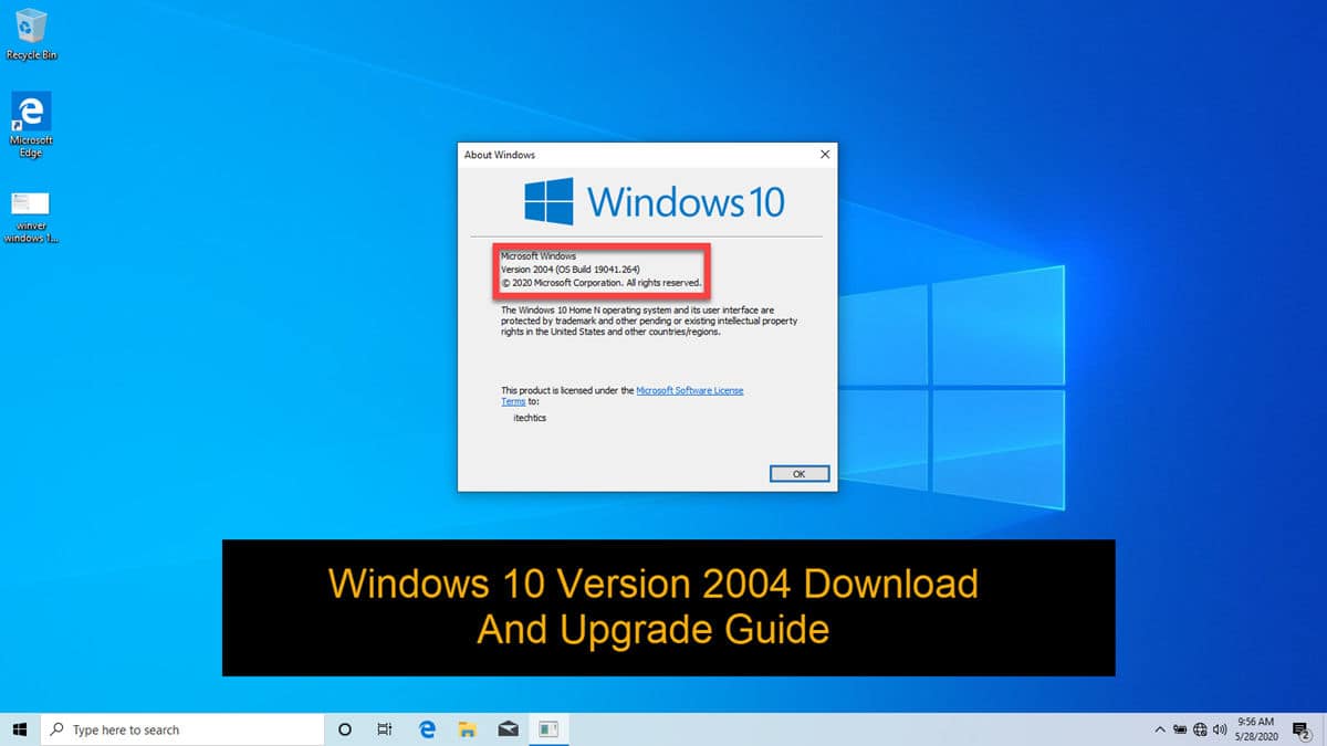 Windows 10 Build 2004 Update